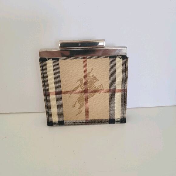 Burberry Hallmark Logo Wallet Small Coin Mini Check Plaid Kisslock Nova Vintage - Picture 1 of 8